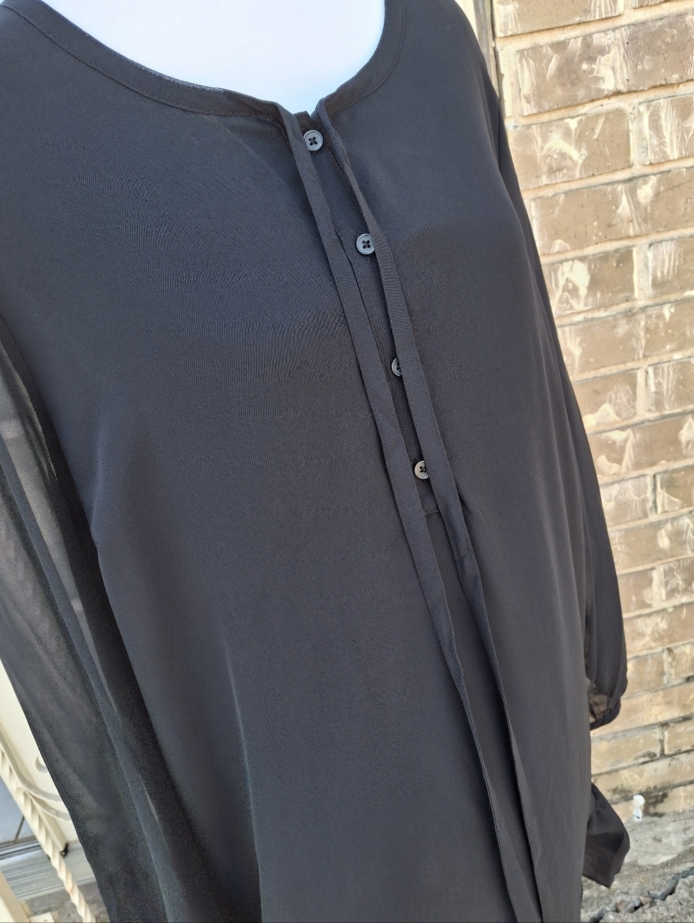 Draper James Long Sleeve Flounce Ruffle Tier Black Dress   Women Size Medium - Picture 9 of 15